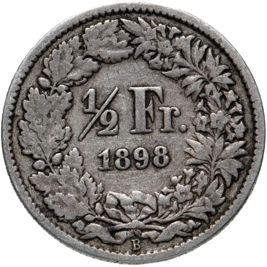 Швейцария 1/2 франка (franc) 1898