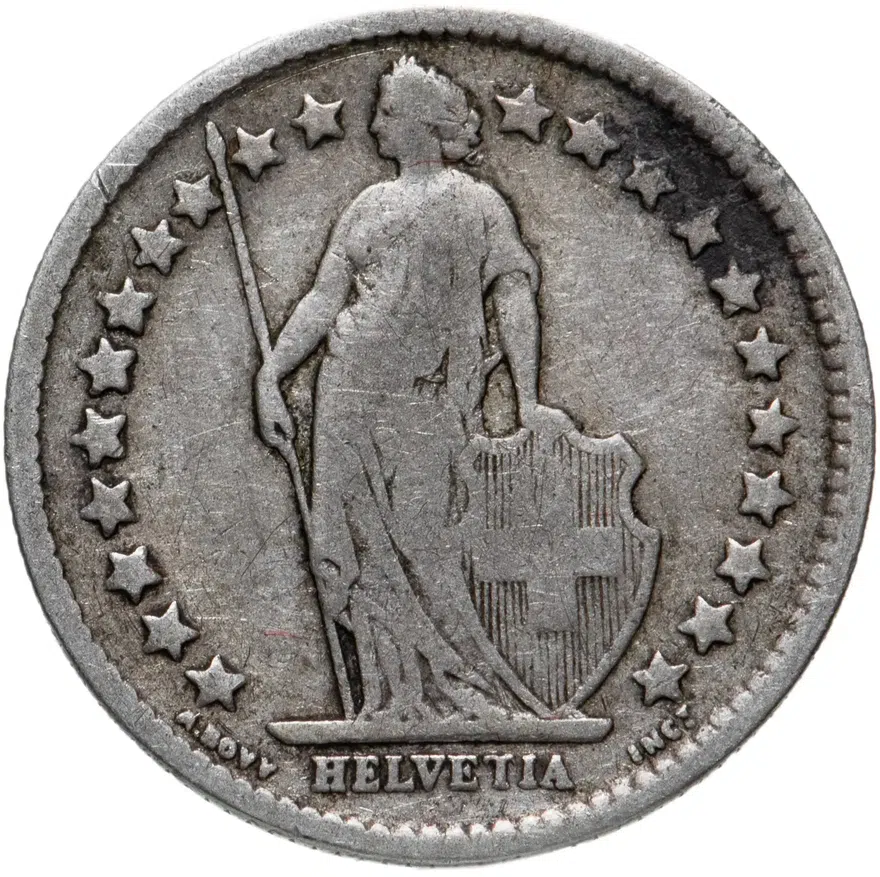 Швейцария 1/2 франка (franc) 1898, реверс