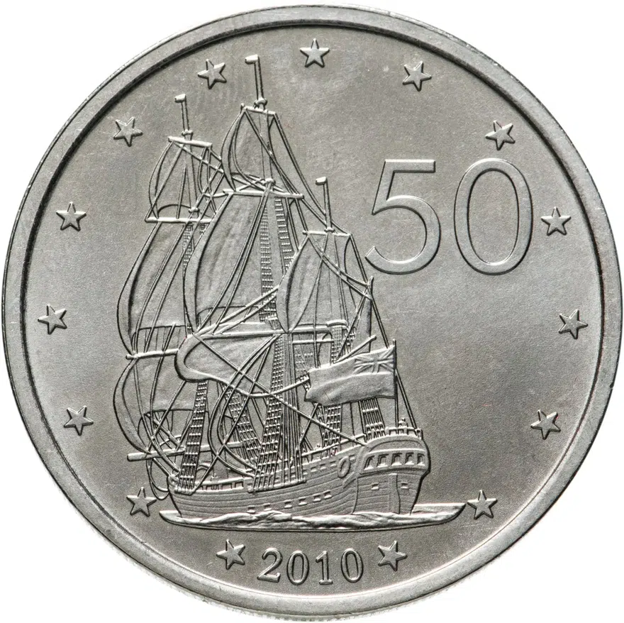 Острова Кука 50 центов (cents) 2010, аверс