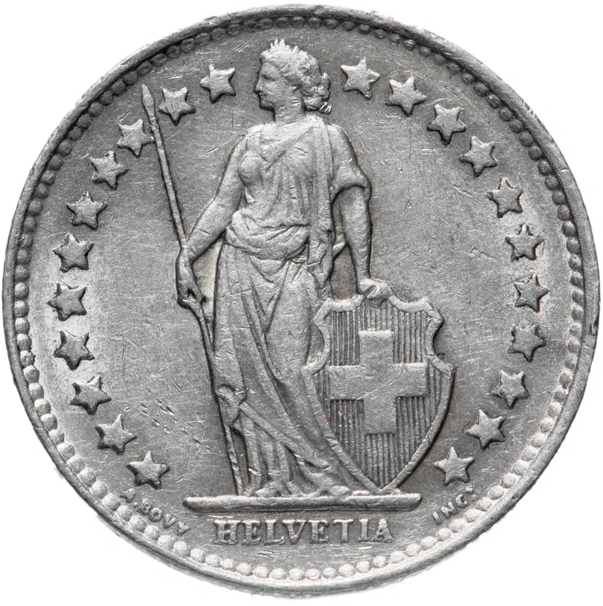 Швейцария 1/2 франка (franc) 1950, реверс