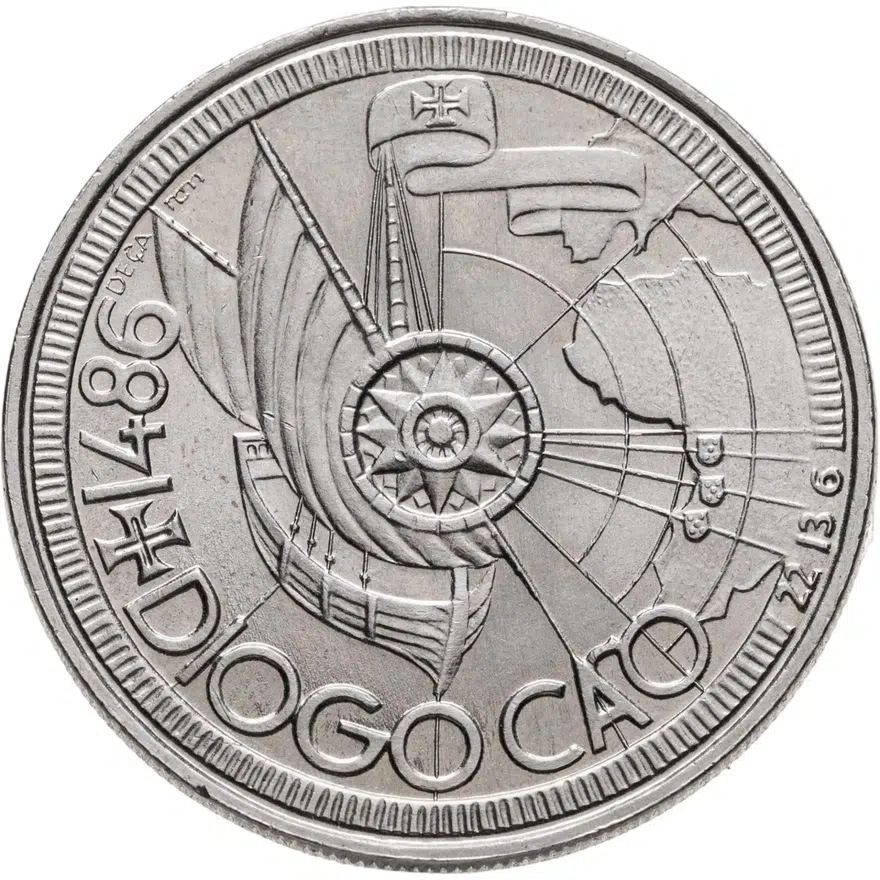 Португалия 100 эскудо (escudos) 1987  Золотой век открытий - Диогу Кан, реверс