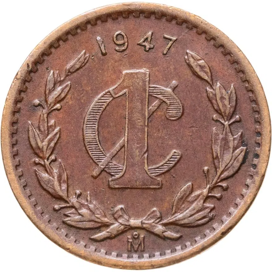 Мексика 1 сентаво (centavo) 1947, реверс