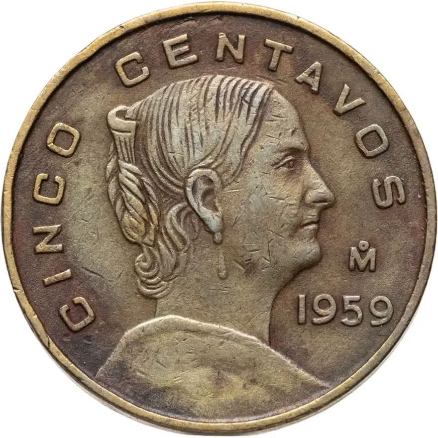 Мексика 5 сентаво (centavos) 1959, аверс