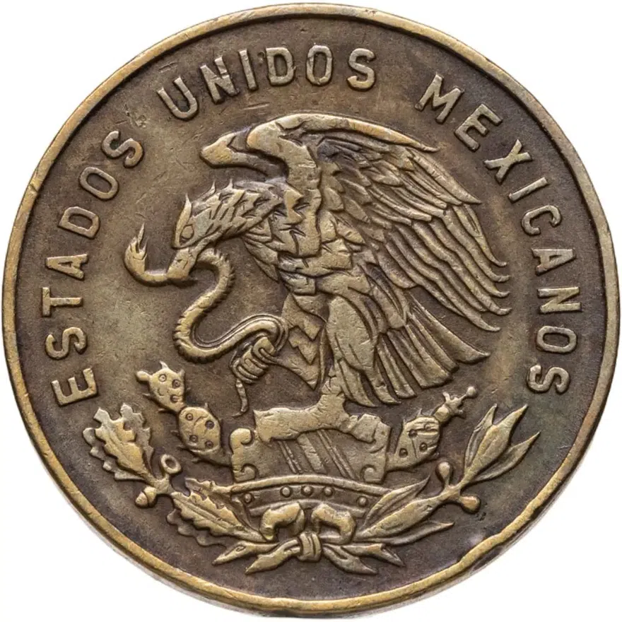 Мексика 5 сентаво (centavos) 1959, реверс