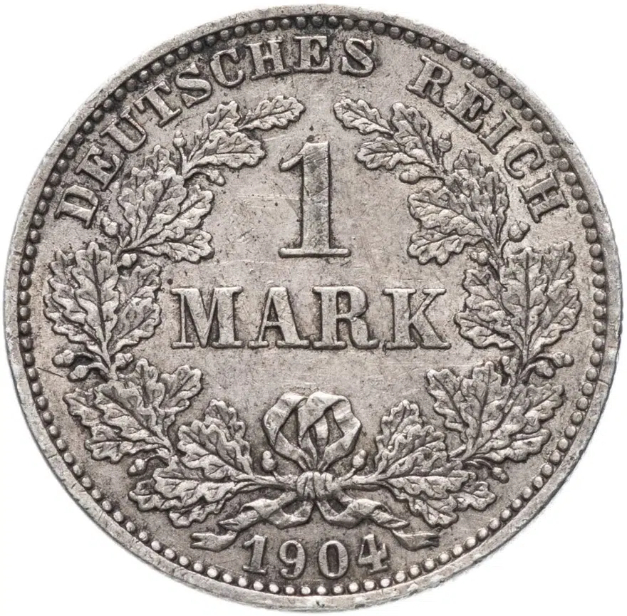 Германия 1 марка 1904 "E"