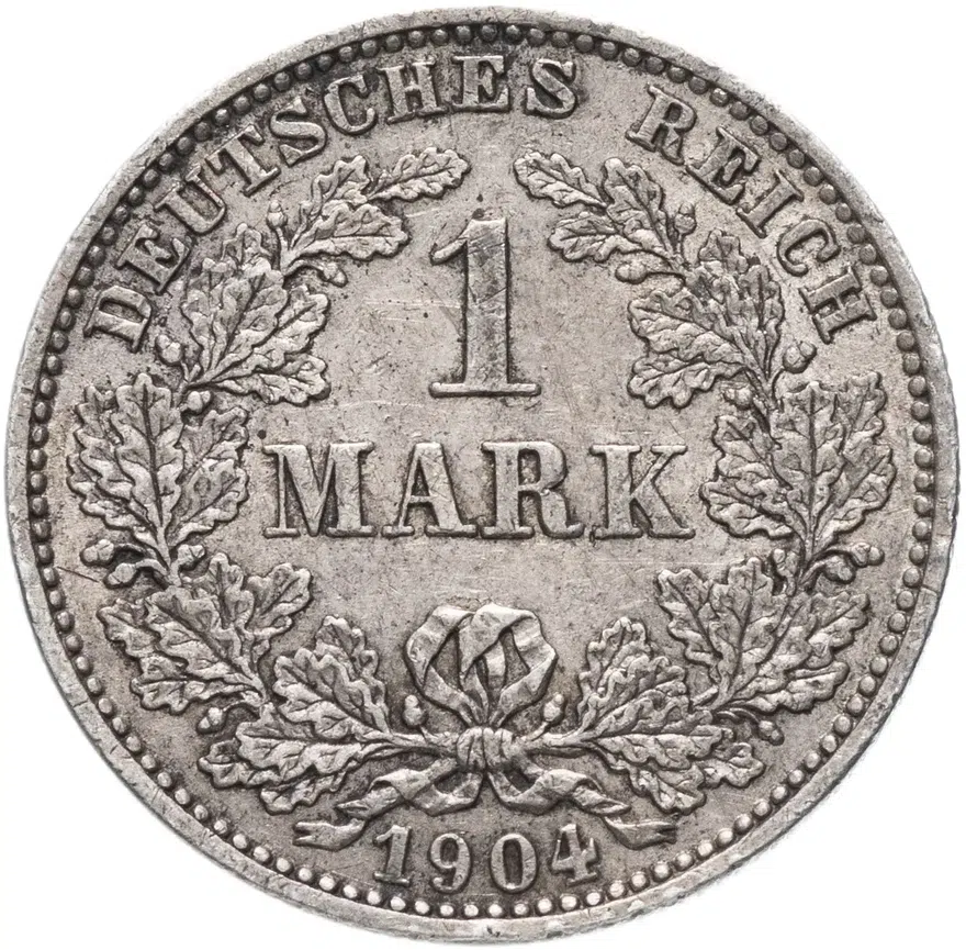 Германия 1 марка 1904 "E", реверс