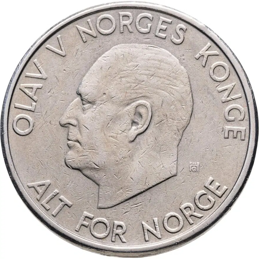 Норвегия 5 крон (kroner) 1966, реверс