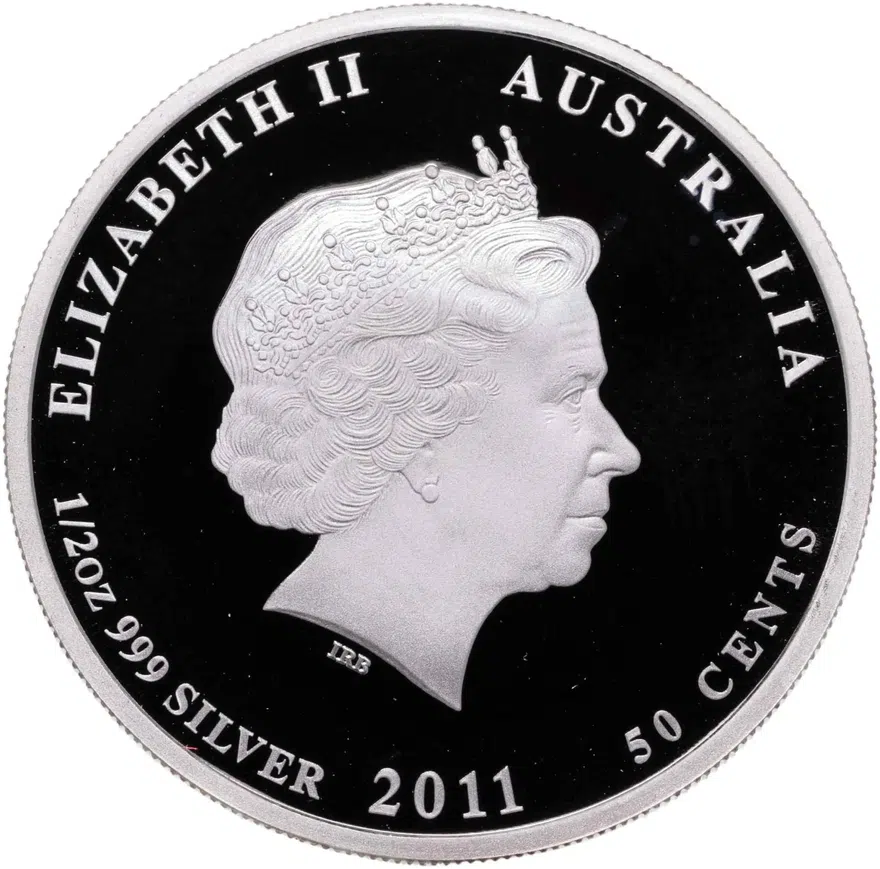 Австралия 50 центов (cents) 2011  Морская жизнь Австралии - Морская звезда, реверс