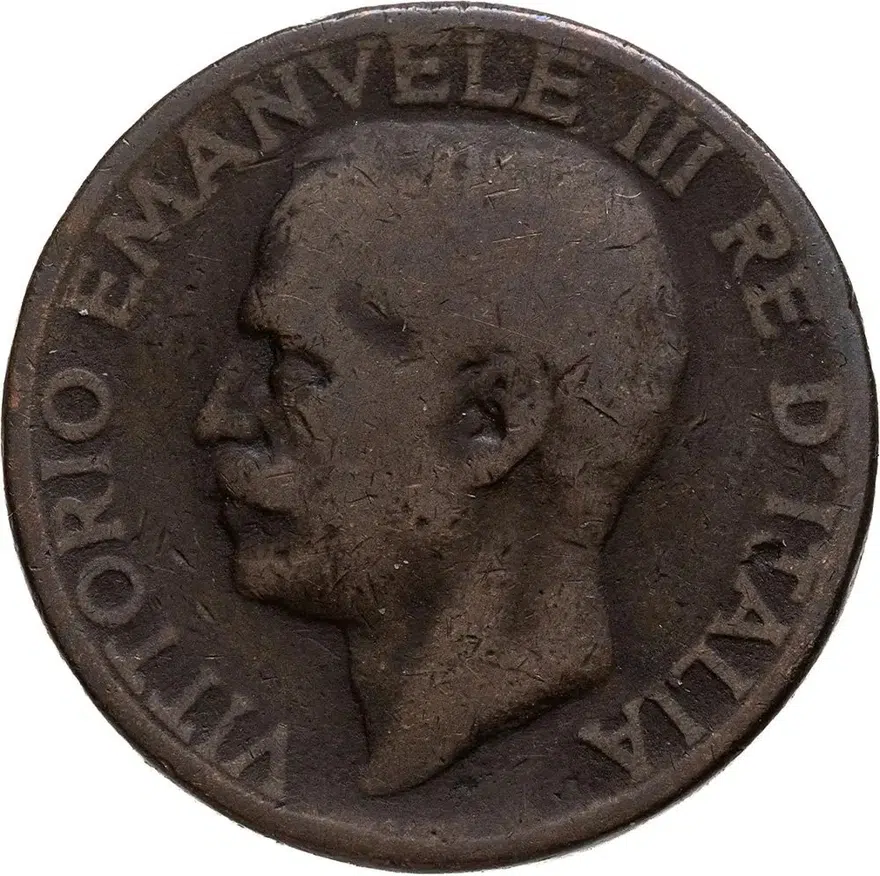 Италия 10 чентезимо (centesimi) 1926, аверс