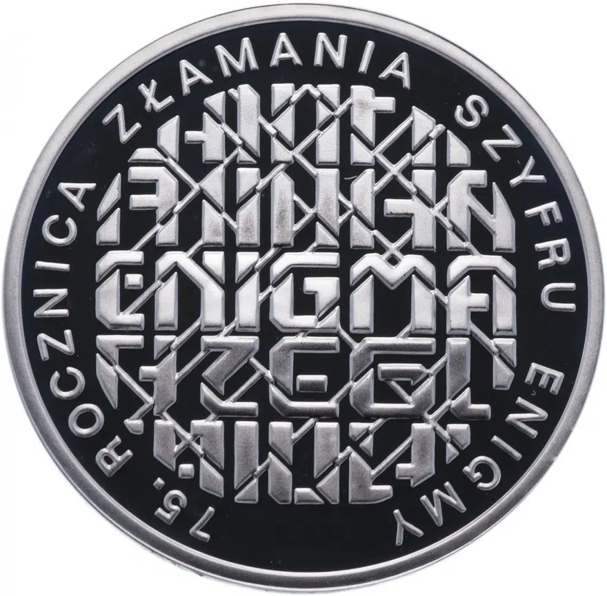 Польша 10 злотых (zlotych) 2007 "75 лет шифровальной машине Энигма", реверс