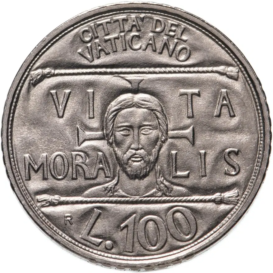 Ватикан 100 лир (lire) 1993, реверс