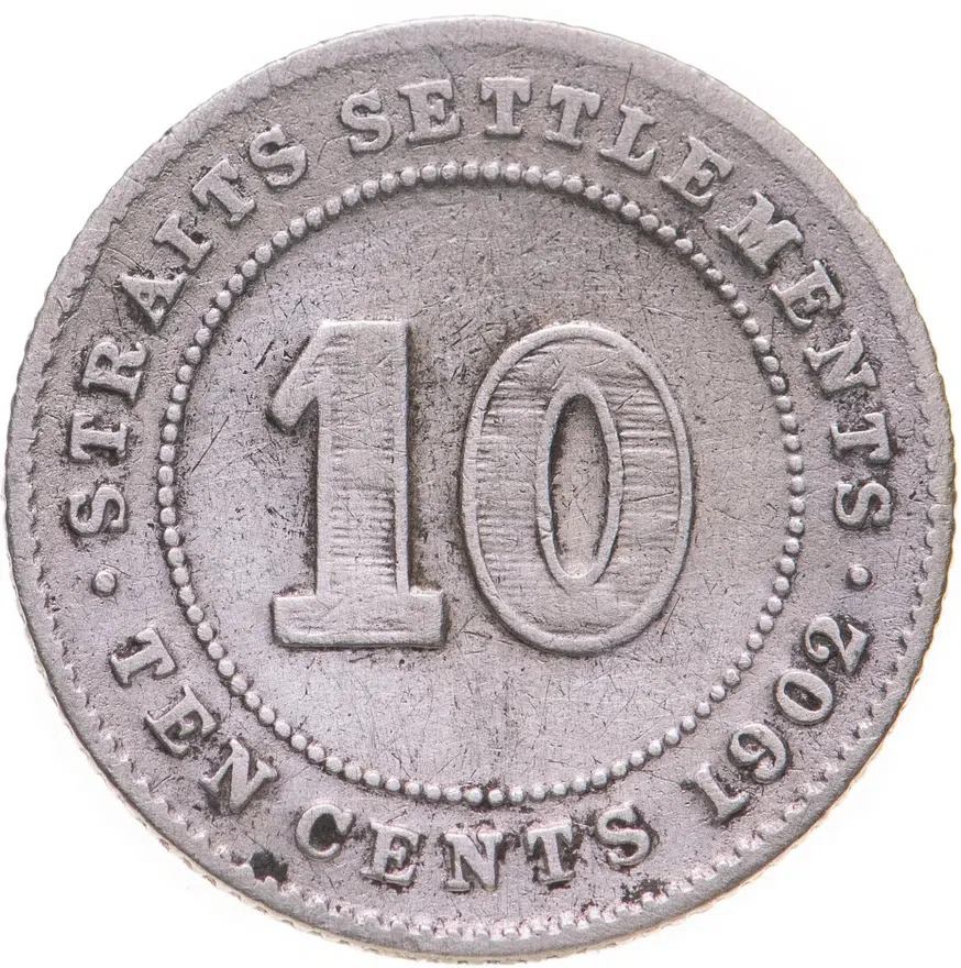 Стрейтс Сетлментс 10 центов (cents) 1902