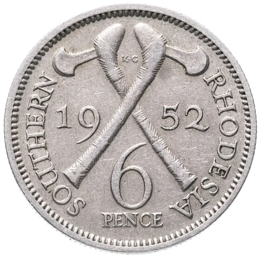 Южная Родезия 6 пенсов (pence) 1952, аверс