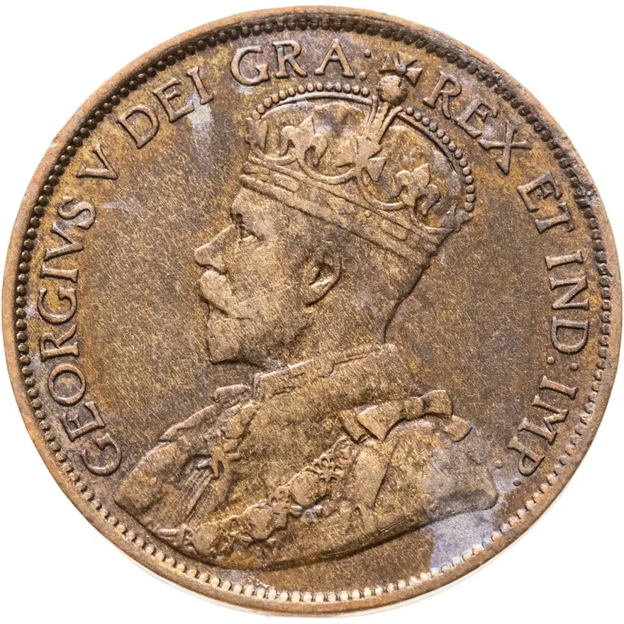 Канада 1 цент (cent) 1913, аверс