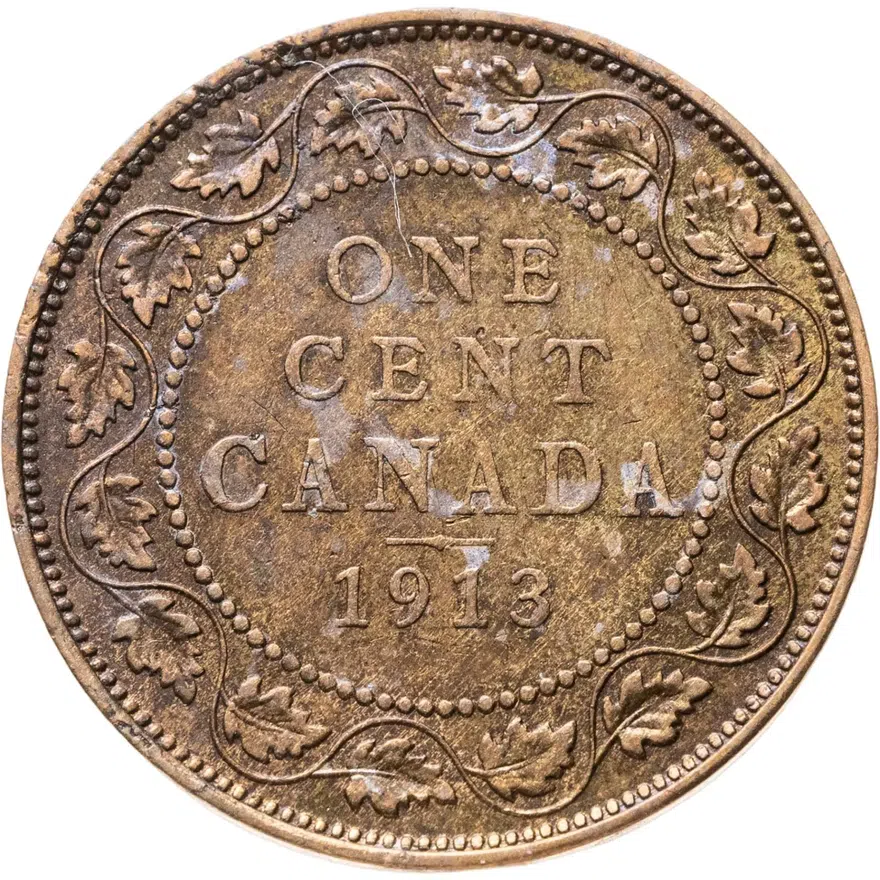 Канада 1 цент (cent) 1913, реверс