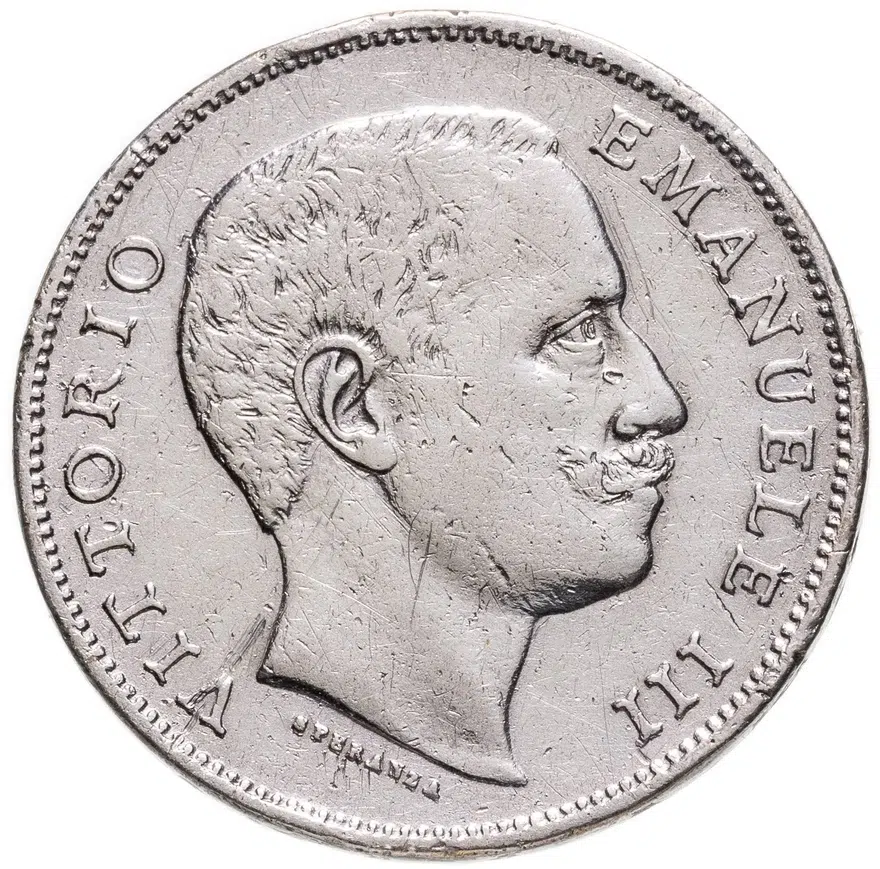 Италия 1 лира 1901, реверс