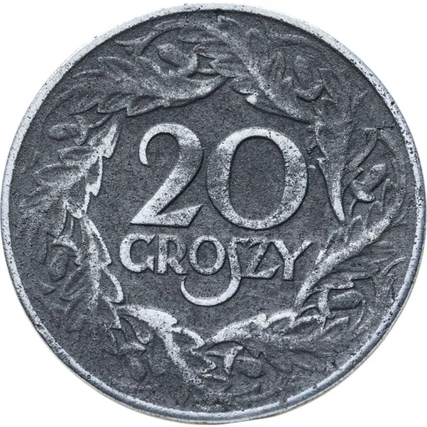 Польша 20 грошей (groszy) 1923 цинк (немецкая оккупация)