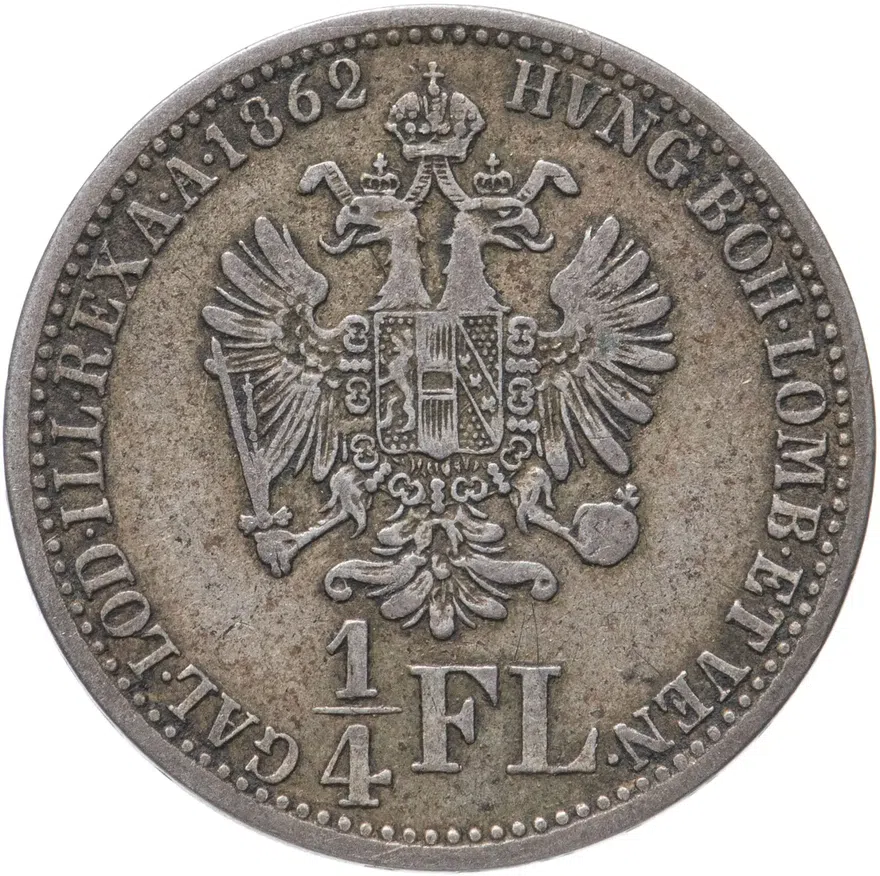 Австрия 1/4 флорина 1862 (V - Венеция), реверс