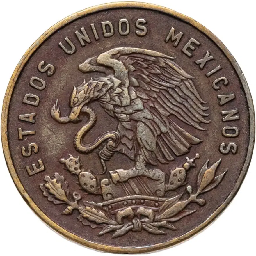 Мексика 5 сентаво (centavos) 1968, реверс