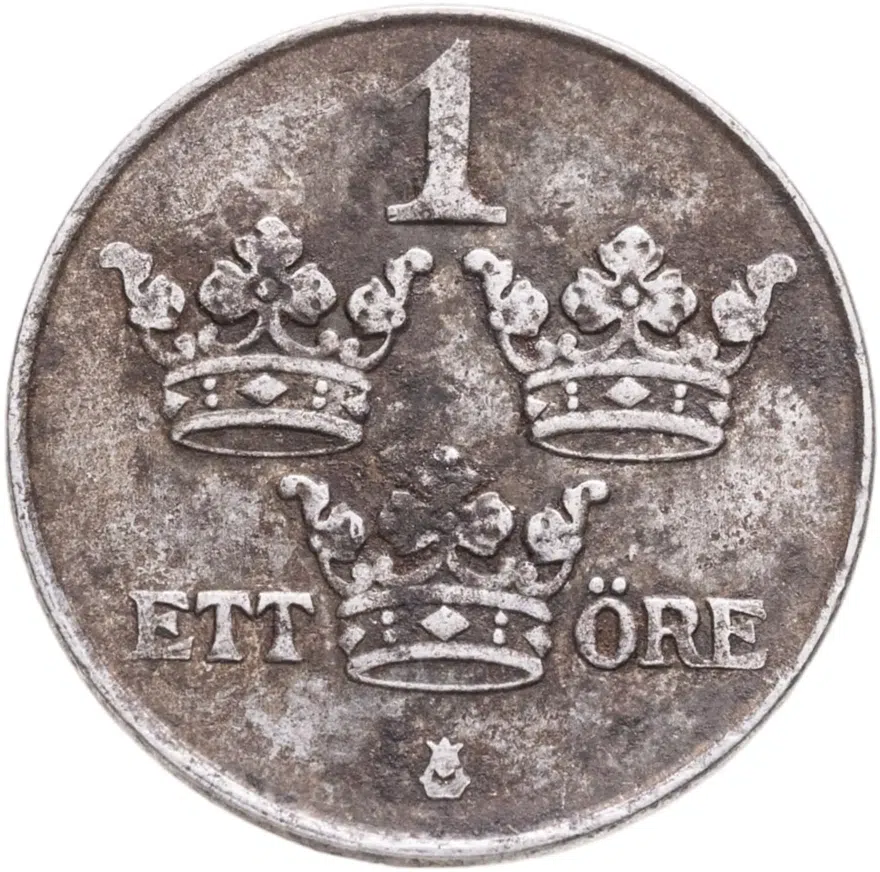 Швеция 1 эре (ore) 1948, аверс