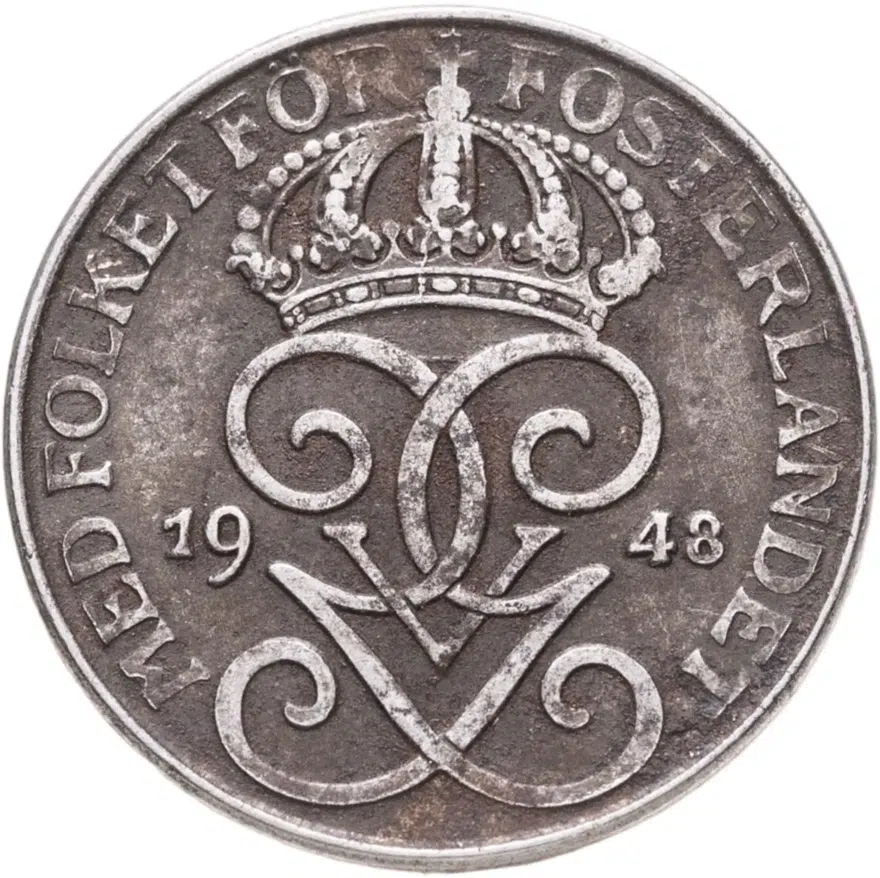 Швеция 1 эре (ore) 1948, реверс