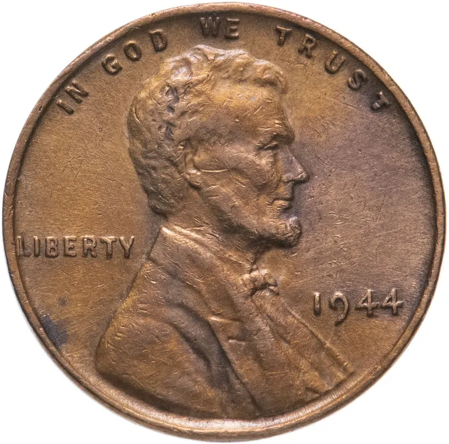 США 1 цент (cent) 1944 без обозначения монетного двора