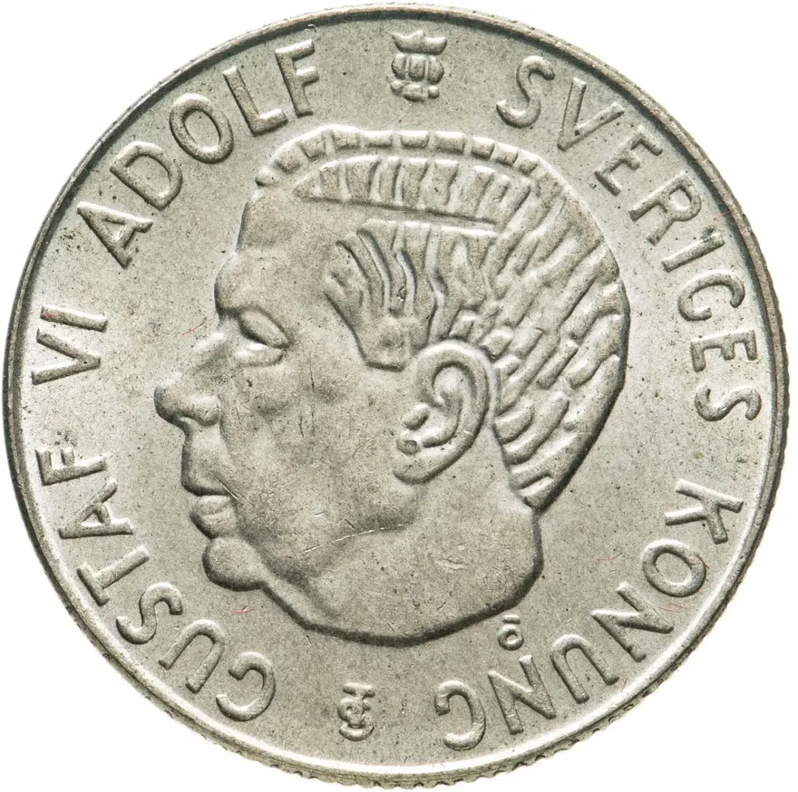 Швеция 1 крона (krona) 1957, реверс