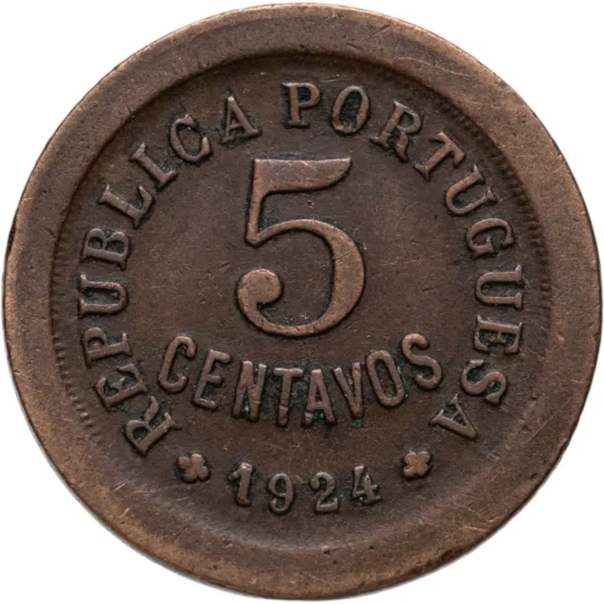 Португалия 5 сентаво (centavos) 1924, реверс