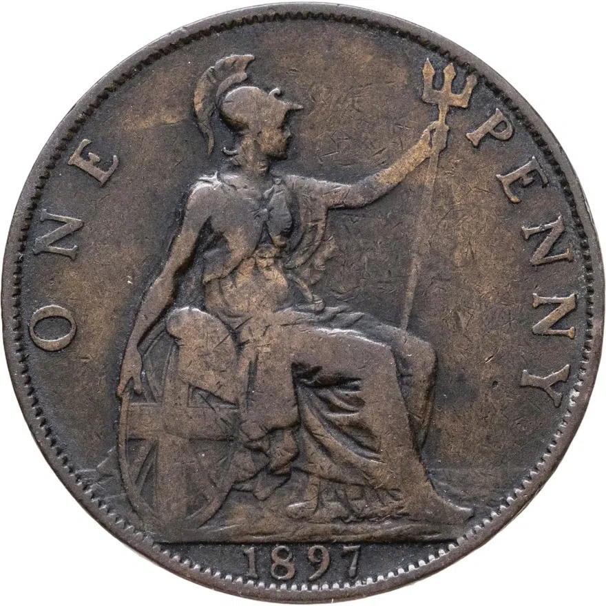 Великобритания 1 пенни (penny) 1897, реверс