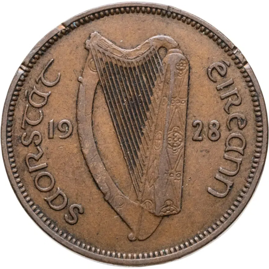 Ирландия 1/2 пенни (penny) 1928, реверс