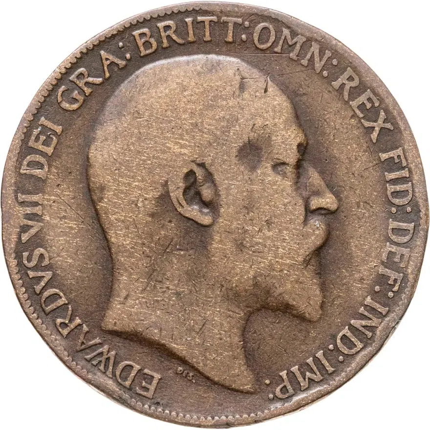 Великобритания 1 пенни (penny) 1909, аверс