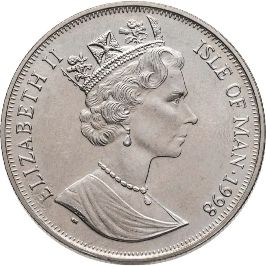 Остров Мэн 1 крона (crown) 1998  Год океанов /яхты/, реверс
