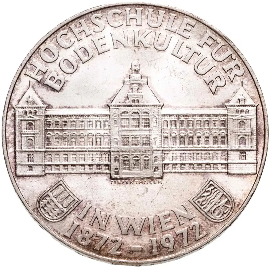 Австрия 50 шиллингов (shillings) 1972  100 лет Венскому Агрикультурному университету, аверс