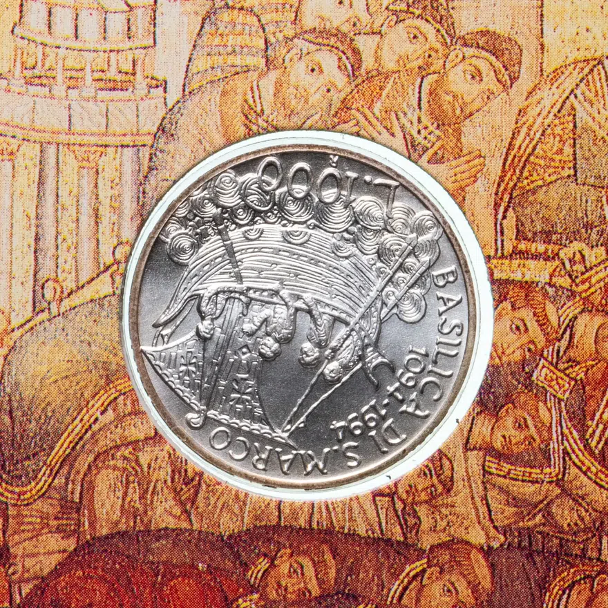 Италия 1000 лир (lire) 1994  900 лет Собору Святого Марка в Венеции, в буклете, реверс