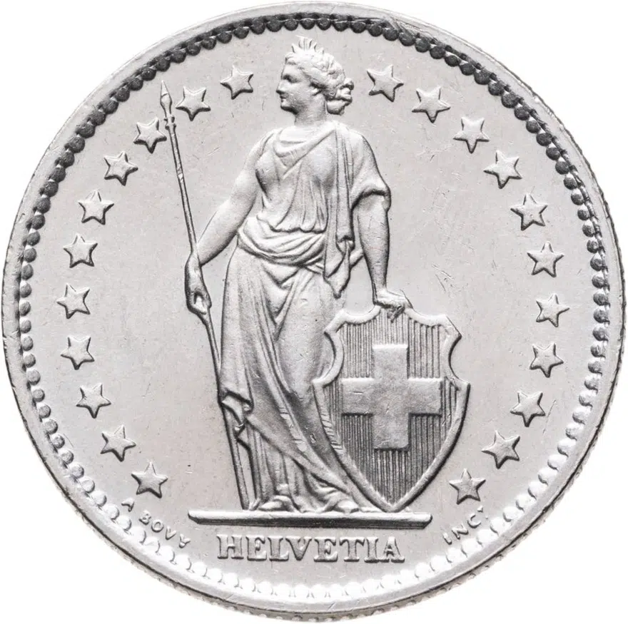 Швейцария 2 франка 1974