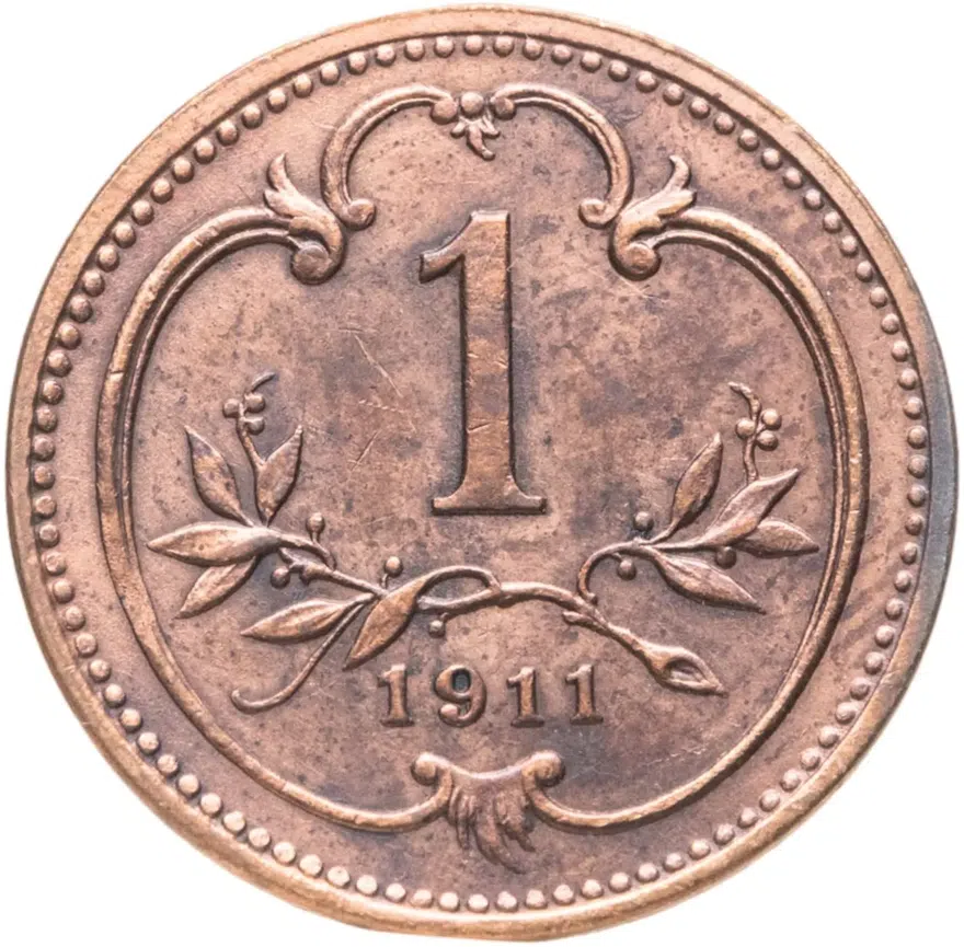Австрия 1 геллер (heller) 1911