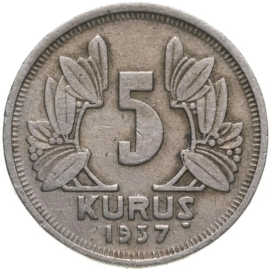 Турция 5 курушей (kurus) 1937