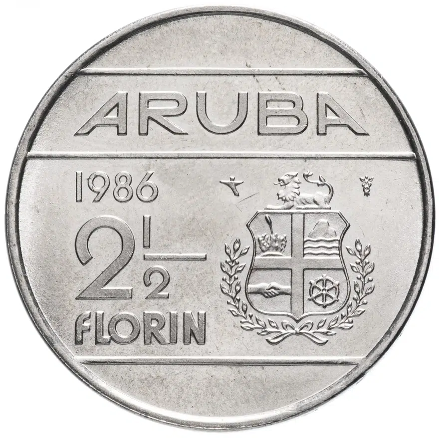 Аруба 2 1/2 гульдена 1986