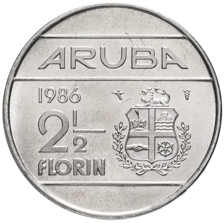 Аруба 2 1/2 гульдена 1986, реверс