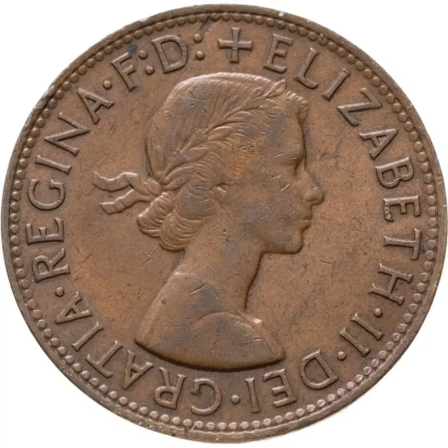 Австралия 1 пенни (penny) 1958   Точка после "PENNY." - Монетный двор Перта, реверс