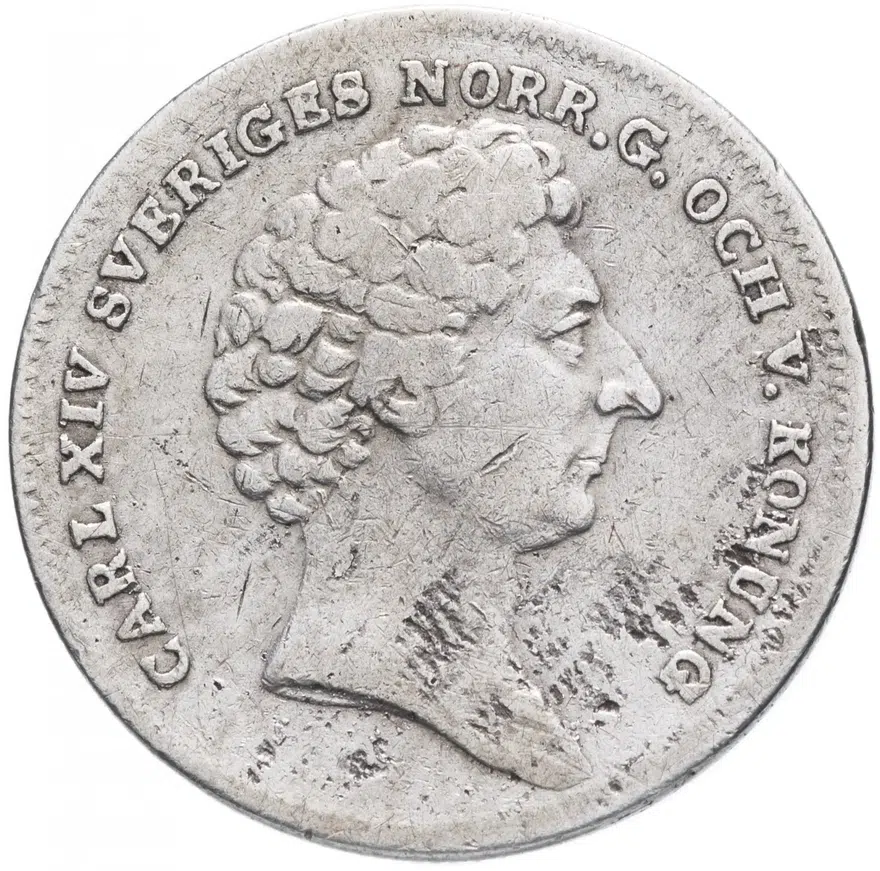 Швеция 1/8 специес-риксдалера (riksdaler species) 1832, аверс