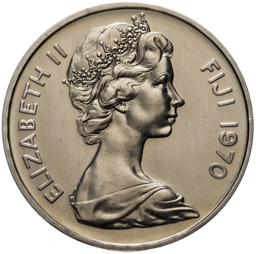 Фиджи 1 доллар (dollar) 1970 "Независимость Фиджи", реверс