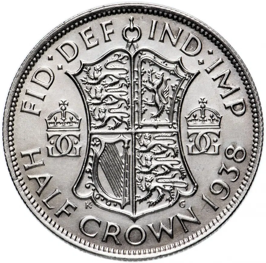 Великобритания 1/2 кроны (crown) 1938, аверс
