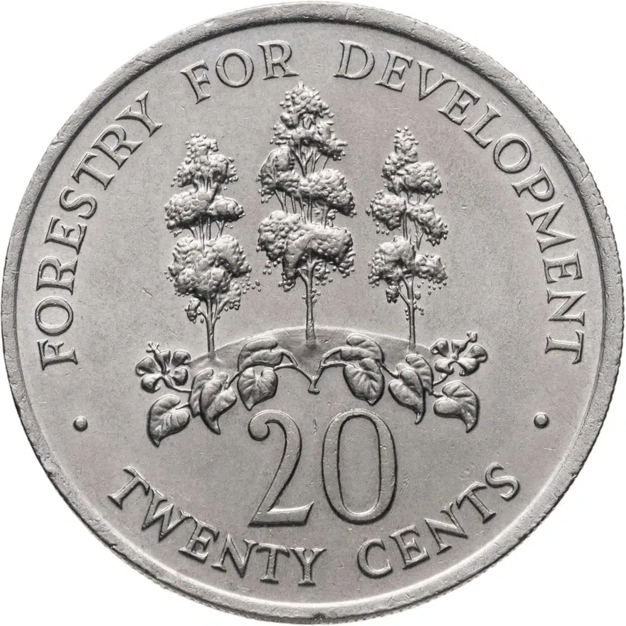 Ямайка 20 центов (cents) 1976  ФАО - FORESTRY FOR DEVELOPMENT