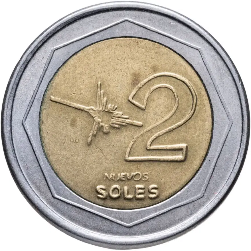 Перу 2 новых соля (nuevos soles) 1995, аверс