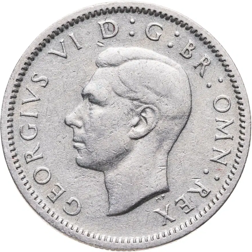 Великобритания 6 пенсов (pence) 1947, аверс