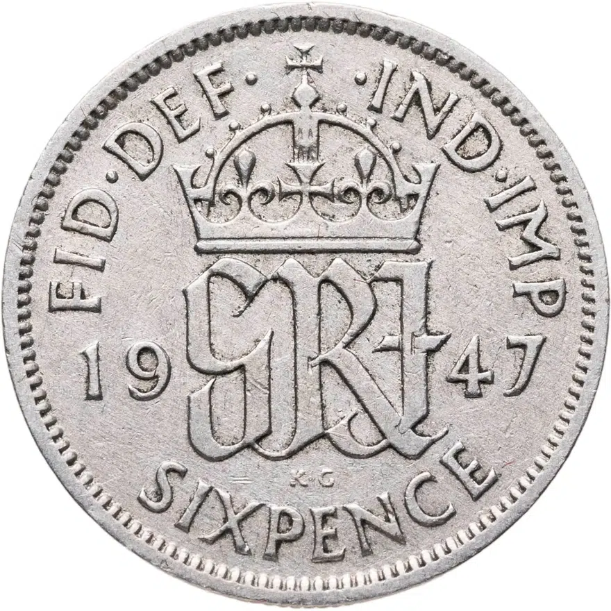 Великобритания 6 пенсов (pence) 1947, реверс