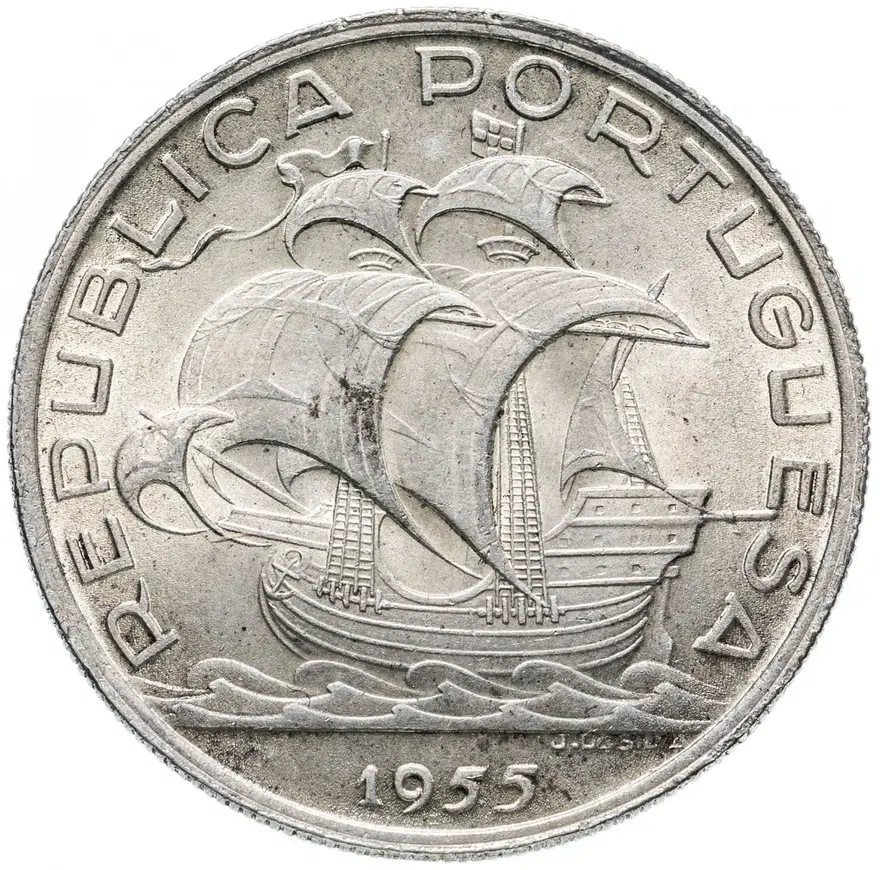 Португалия 10 эскудо (escudos) 1955, реверс