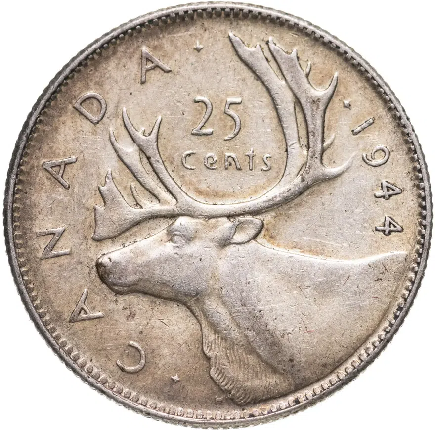 Канада 25 центов (квотер, cents) 1944