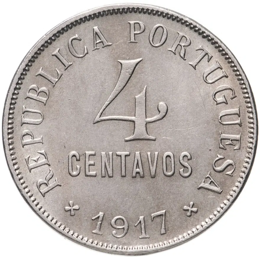Португалия 4 сентаво (centavos) 1917, аверс